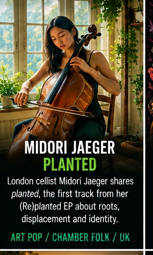 Midori Jaeger replants the cello and turns displacement into song