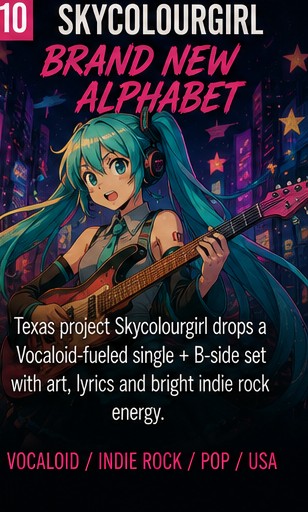Skycolourgirl teaches Brand New Alphabet in bright Vocaloid guitar letters