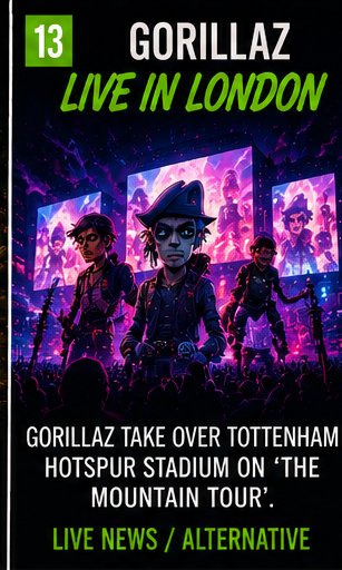 Gorillaz turn Tottenham into The Mountain’s cartoon borderland
