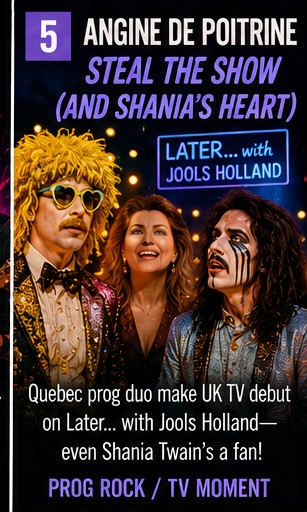 Angine de Poitrine invade UK television and win Shania Twain’s hair approval