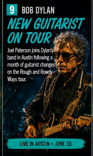 Bob Dylan’s touring guitar chair spins again and Joel Paterson walks into the Austin spotlight