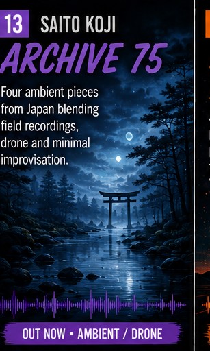 Saito Koji opens Archive 75 and lets minimal memory drift through Japan’s quiet signal