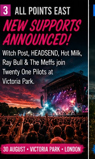 Witch Post, HEADSEND and Hot Milk join All Points East’s alternative-rock pile-up