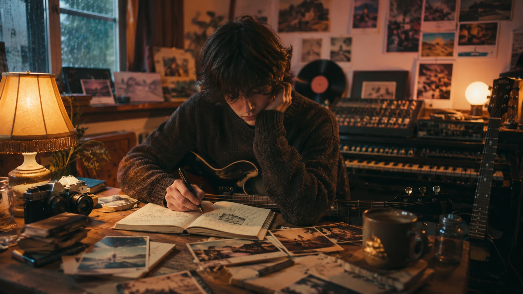 Quiet As A Mouse album artwork showing reflective vintage landscape theme.