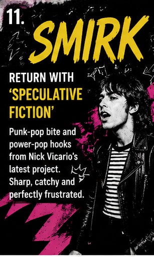 Smirk Speculative Fiction return album poster showing Nick Vicario.