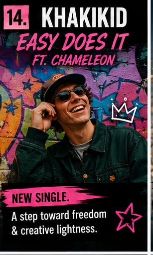 KhakiKid poster graphic detailing his new single 'Easy Does It'.