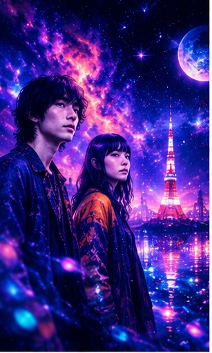 Vibrant visual representation of Japanese dream pop collective The Psychedelic Mars.