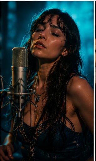 Emma Donovan and Drifting Clouds performing in a rustic, natural Northern Territory studio.