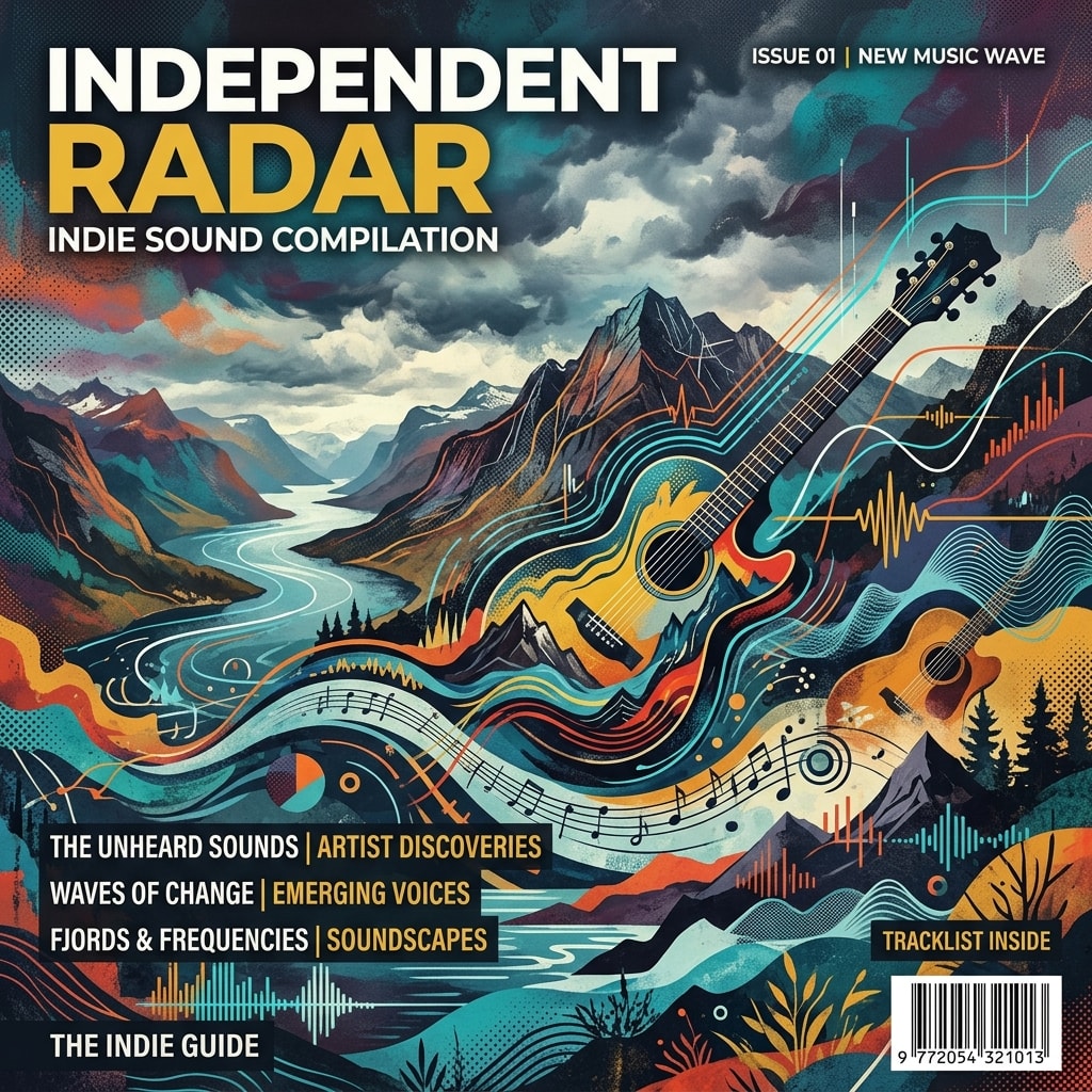 An abstract and vibrant editorial graphic representing the 12 July Indie Radar music round-up.