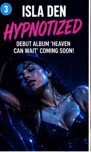 Isla Den's Hypnotized single artwork showing a figure in blue haze.