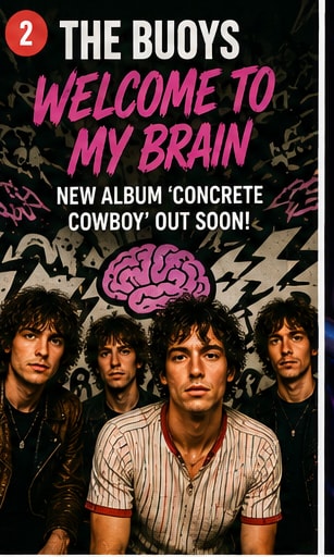 The Buoys band members posed together for the Concrete Cowboy album campaign.