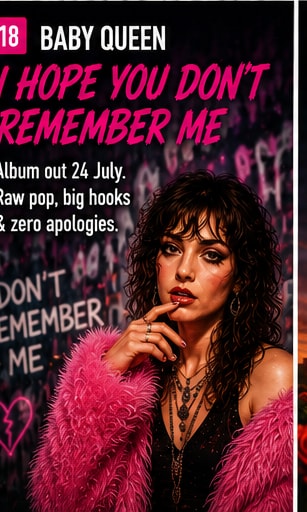 Baby Queen performing live alt-pop music.