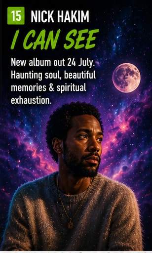 Nick Hakim performing soulful vocals in an intimate studio setting.