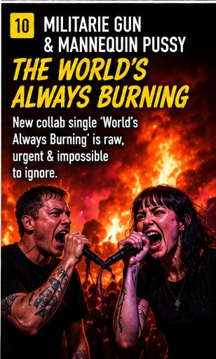 Militarie Gun and Mannequin Pussy performing punk single World's Always Burning.