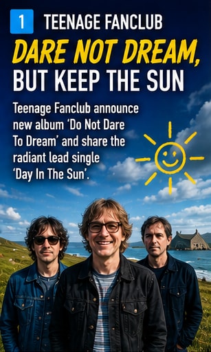 Teenage Fanclub recording new album Do Not Dare To Dream at Black Bay Studios.