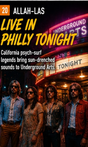 Allah-Las performing live on stage at Underground Arts Philadelphia.