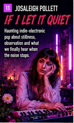 Josaleigh Pollett performing intimate indie electronic music.