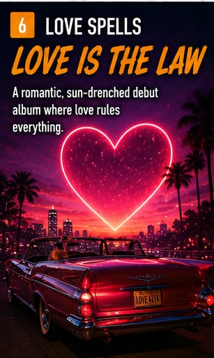 Love Spells project banner for debut album LOVE IS THE LAW.