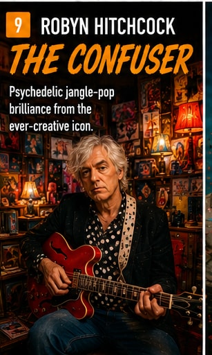 Robyn Hitchcock performing acoustic and electric jangle rock.