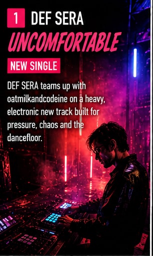 DEF SERA electronic music production setup with dark ambient lighting.