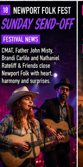 Brandi Carlile and guest musicians on Fort Stage at Newport Folk Festival.
