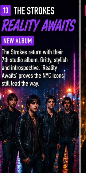 The Strokes performing live with Julian Casablancas on microphone.