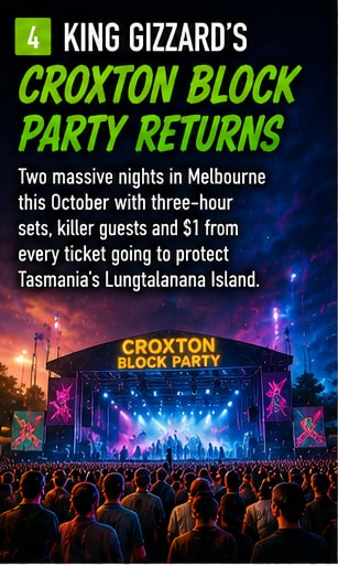 Crowd and festival stage at Croxton Block Party outdoor venue in Melbourne.