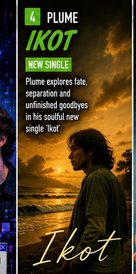 Singer Plume performing soft indie pop with reflective lighting and acoustic atmosphere.