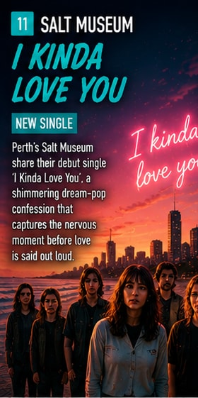 Salt Museum band members surrounded by atmospheric dream-pop lighting.
