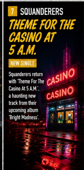 Squanderers trio playing sparse improvisational guitar and bass.