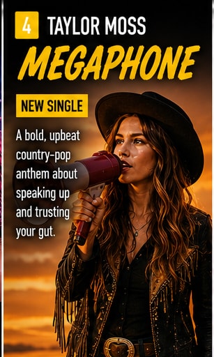 Taylor Moss performing energetic contemporary country music on stage.