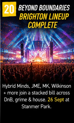 Massive outdoor festival mainstage with laser lights and cheering crowd at Beyond Boundaries.