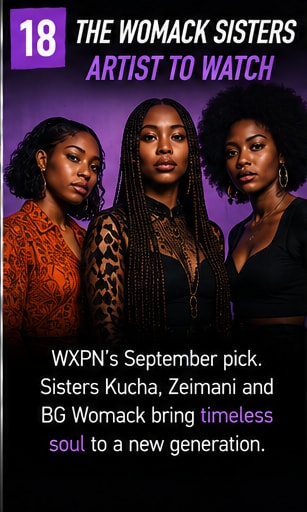 Sister soul trio The Womack Sisters posing gracefully in elegant black lace.