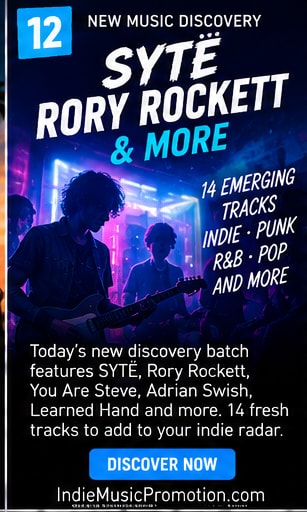 Underground band performing under vivid blue and magenta neon stage lights.
