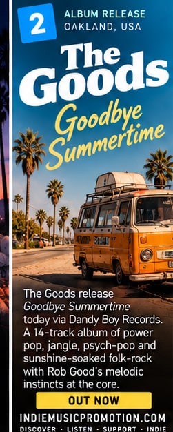 Vintage camper van on California street for The Goods Goodbye Summertime album release.